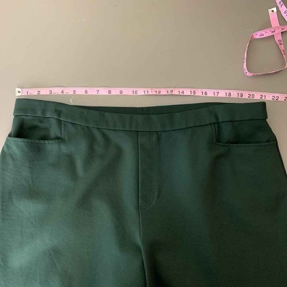 Susan Graver Womens Pants 2X Tall Pull On Green Stretch Smart Ponte Slim Leg - Picture 9 of 15